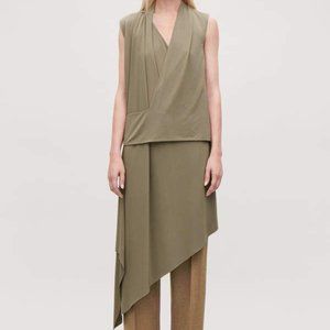 COS Asymmetrical Draped Wrap Jersey Dress-Never Worn